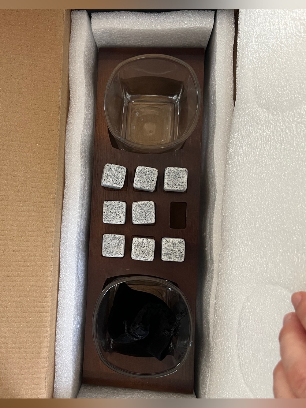 On The Rocks 2-Piece Whiskey Glass Set - Brown Box - Picture 4 of 4